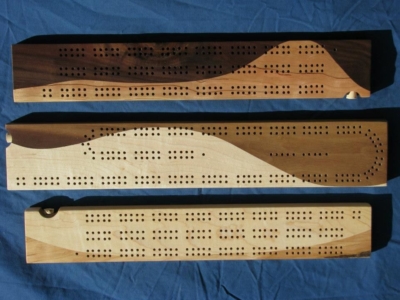 Cribbage Board; Cherry, Maple and Walnut